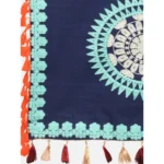 Generic Women's Cotton Embroidered Dupatta (Navyblue, Length: 0.5 to 1 Mtr) - Image 4
