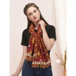 Women's Cotton Embroidered Muffler - Angle 4