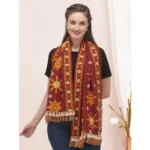 Women's Cotton Embroidered Muffler - Angle 5