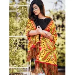 Generic Women's Cotton Embroidered Muffler (Mustard, Length: 0.5 to 1 Mtr) - Image 3