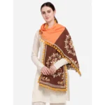 Generic Women's Cotton Embroidered Dupatta (Peach, Length: 1.5 to 2 Mtr) - Image 4