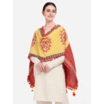 Generic Women's Cotton Embroidered Dupatta (Yellow, Length: 1.5 to 2 Mtr) - Image 2