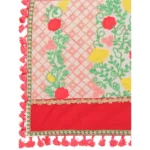 Generic Women's Cotton Embroidered Dupatta (Peach, Length: 1.5 to 2 Mtr) - Image 3