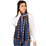 buy navy blue cotton stole