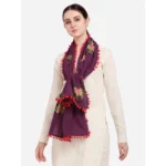 Generic Women's Cotton Embroidered Dupatta (Purple, Length: 0.5 to 1 Mtr) - Image 4