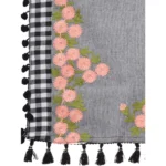 Generic Women's Cotton Embroidered Dupatta (Gray, Length: 0.5 to 1 Mtr) - Image 4