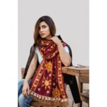 Women's Cotton Embroidered Muffler - Angle 2