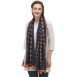 buy navy blue cotton stole