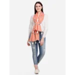 Generic Women's Cotton Opaque Stole (Peach, Length: 1.5 to 2 Mtr) - Image 4