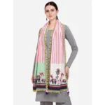 Generic Women's Cotton Embroidered Dupatta (Off White, Length: 1.5 to 2 Mtr) - Image 2