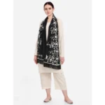 Generic Women's Cotton Embroidered Dupatta (Black, Length: 0.5 to 1 Mtr) - Image 2