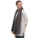 buy navy blue cotton stole