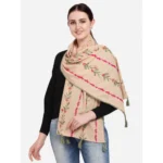 Generic Women's Cotton Opaque Stole (Beige, Length: 1.5 to 2 Mtr) - Image 3