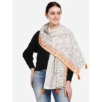 Generic Women's Cotton Opaque Stole (Offwhite , Length: 1.5 to 2 Mtr) - Image 3