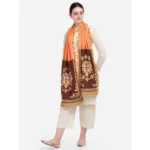 Generic Women's Cotton Embroidered Dupatta (Peach, Length: 1.5 to 2 Mtr) - Image 2
