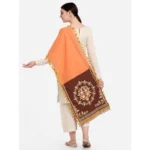Generic Women's Cotton Embroidered Dupatta (Peach, Length: 1.5 to 2 Mtr) - Image 6