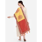 Generic Women's Cotton Embroidered Dupatta (Yellow, Length: 1.5 to 2 Mtr) - Image 6