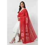 Generic Women's Chanderi Self Design Dupatta (Rani, Length: Free Size) - Image 2