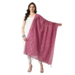 Lavender Chanderi Self Design Dupatta