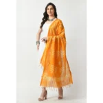Generic Women's Cotton Printed Dupatta (Yellow, Length: Free Size) - Image 2