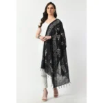 Generic Women's Cotton Printed Dupatta (Black, Length: Free Size) - Image 3