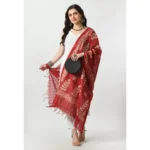 Generic Women's Cotton Printed Dupatta (Red, Length: Free Size) - Image 2