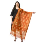 Mustard Cotton Printed Dupatta for Women