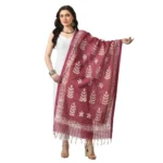 Lavender Cotton Printed Dupatta for Women