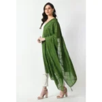 Generic Women's Chanderi Self Design Dupatta (Mehandi, Length: Free Size) - Image 2