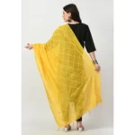 Generic Women's Chanderi Self Design Dupatta (Yellow, Length: Free Size) - Image 4