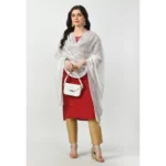 Generic Women's Chanderi Self Design Dupatta (White, Length: Free Size) - Image 2