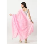 Generic Women's Chanderi Self Design Dupatta (Pink, Length: Free Size) - Image 4