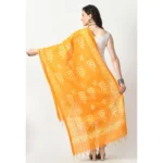 Generic Women's Cotton Printed Dupatta (Yellow, Length: Free Size) - Image 4