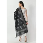 Generic Women's Cotton Printed Dupatta (Black, Length: Free Size) - Image 4