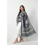 Generic Women's Cotton Printed Dupatta (Grey, Length: Free Size) - Image 2