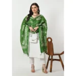Generic Women's Cotton Printed Dupatta (Green, Length: Free Size) - Image 2