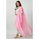 Generic Women's Chanderi Self Design Dupatta (Pink, Length: Free Size) - Image 3