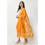 Generic Women's Cotton Printed Dupatta (Yellow, Length: Free Size) - Image 3