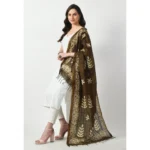 Generic Women's Cotton Printed Dupatta (Mehandi, Length: Free Size) - Image 3