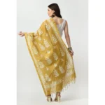 Generic Women's Cotton Printed Dupatta (Gold, Length: Free Size) - Image 4