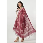 Generic Women's Cotton Printed Dupatta (Levender, Length: Free Size) - Image 3