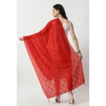 Generic Women's Chanderi Self Design Dupatta (Red, Length: Free Size) - Image 4