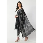 Generic Women's Cotton Printed Dupatta (Black, Length: Free Size) - Image 2