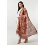 Generic Women's Cotton Printed Dupatta (Brown, Length: Free Size) - Image 3