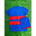 Generic Men's Casual Short Sleeves Cotton Polo Neck T-shirt (Blue) - Image 3