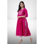 Pink Nayra Cut Kurti - Angle 2