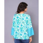 Generic Women's Casual Rayon 3-4th Sleeve Top (Blue) - Image 6