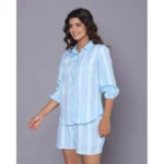 Generic Women's Casual Cotton Short Sleeve Short Night Suit Set (Aqua) - Image 4