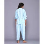Generic Women's Casual Cotton 3-4th Sleeve Full Night Suit Set (Aqua) - Image 6