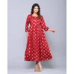 Generic Women's Casual Viscose Rayon 3-4th Sleeve Maternity Kurti (Maroon) - Image 2